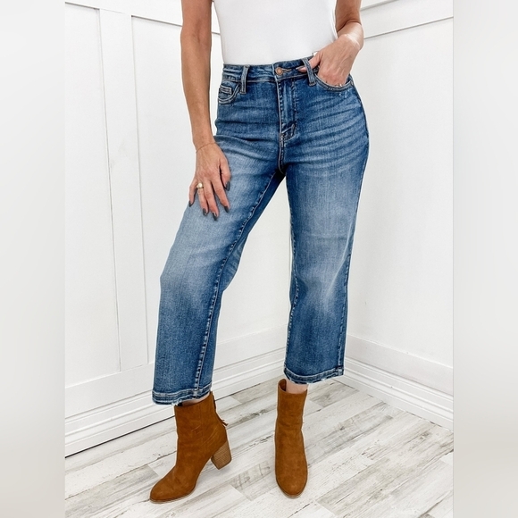 Judy Blue wide leg crop sz 7 jeans WJ151 - Picture 1 of 7